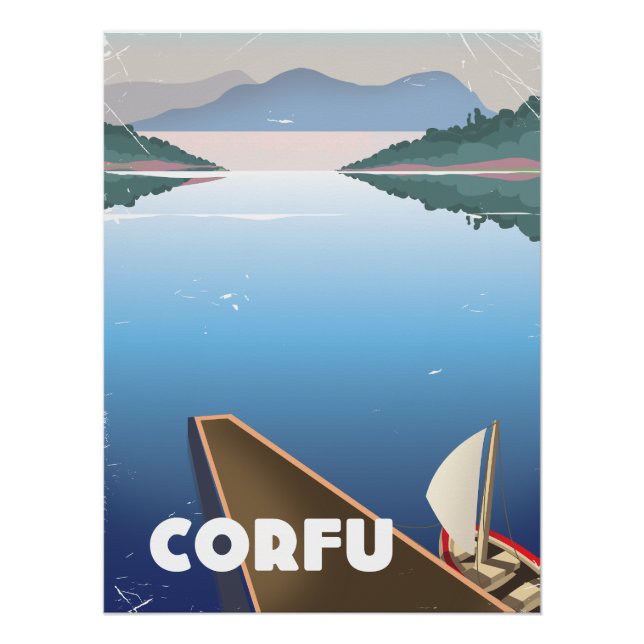 Pôster Cartaz de viagem de Corfu (Frente)