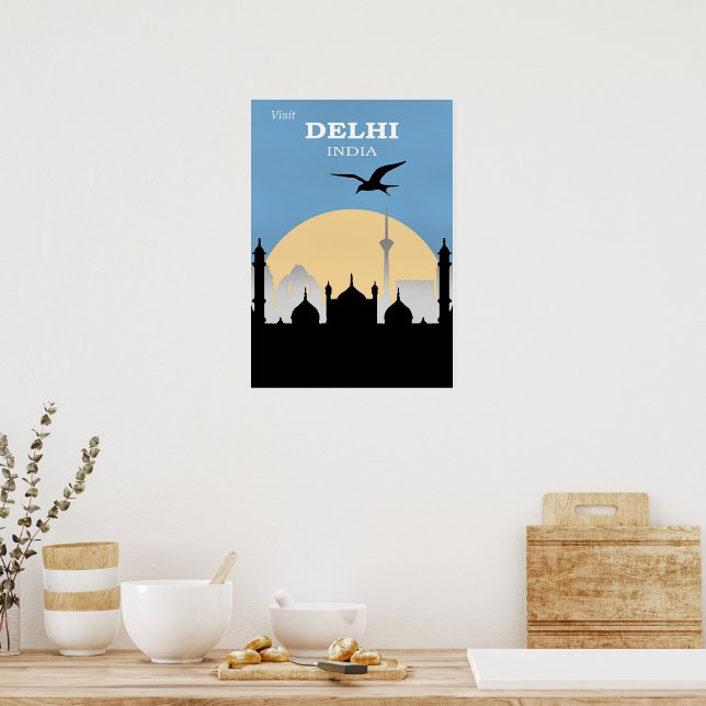 Poster Cartaz de Viagem de Deli, Índia (Cozinha)