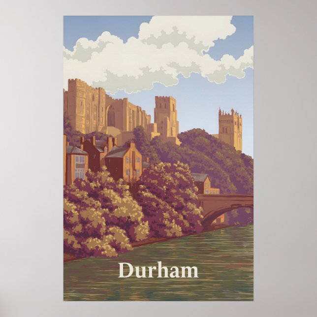 Poster Cartaz de Viagem de Durham Inglaterra (Frente)