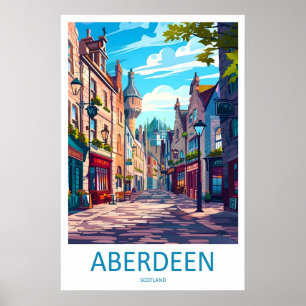 Poster Cartaz de Viagem de Esqui Antigo do Parque Aberdee