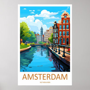 Poster Cartaz de Viagem de Esqui de Amsterdã Parque Nacio