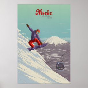 Poster Cartaz de Viagem de Esqui de Niseko Japão