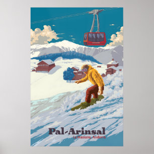 Poster Cartaz de Viagem de Esqui em Pal Arinsal Andorra