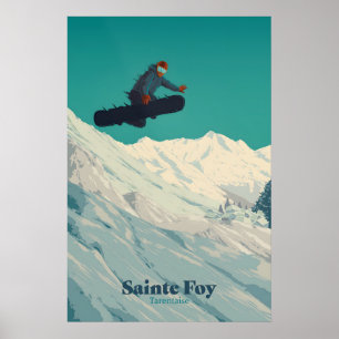 Poster Cartaz de Viagem de Esqui em Sainte Foy Tarentaise