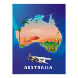 Pôster Cartaz de viagem de férias na Austrália