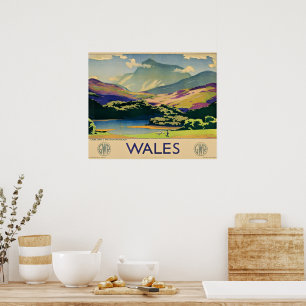 Poster cartaz de viagem de Gales