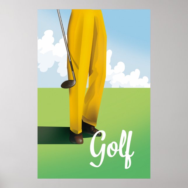 Poster Cartaz de viagem de golfe vintage (Frente)