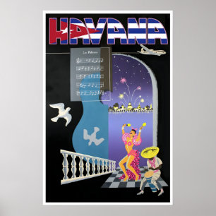 Poster Cartaz de Viagem de Havana Cuba Arte Cubano