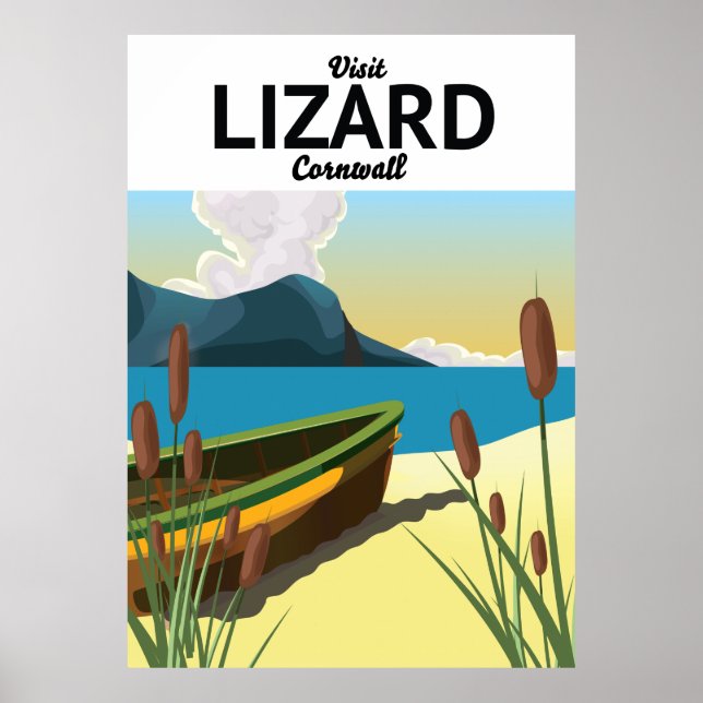 Poster Cartaz de viagem de Lizard à beira-mar (Frente)