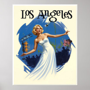 Poster cartaz de viagem de Los Angeles, Califórnia