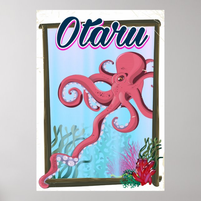 Poster Cartaz de viagem de lula do Japão Otaru (Frente)