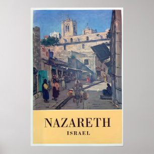 Poster Cartaz de Viagem de Nazaré Israel Arte de Parede V