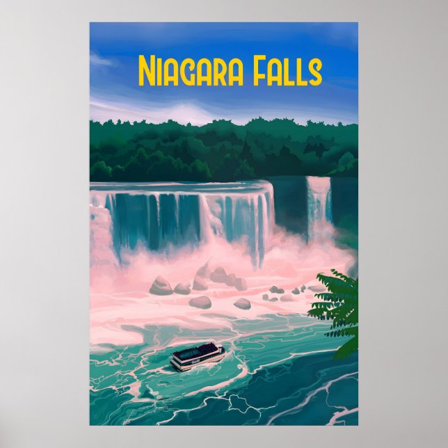 Poster Cartaz de Viagem de Niagara Falls (Frente)