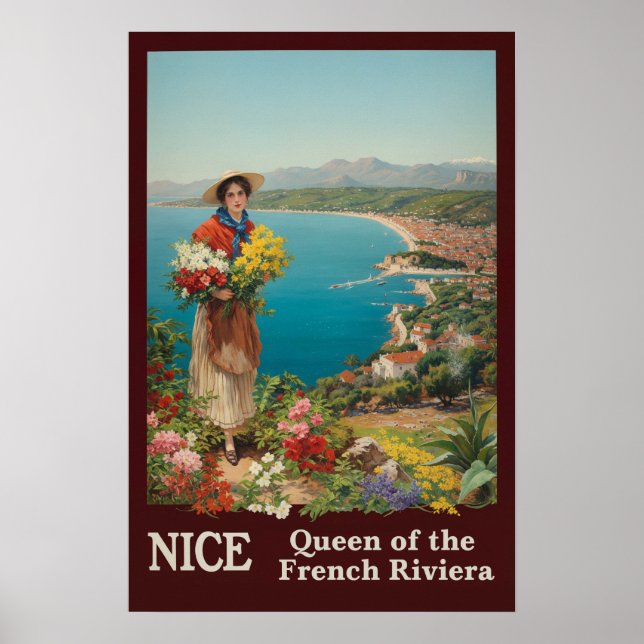 Poster Cartaz de viagem de Nice, França  (Frente)