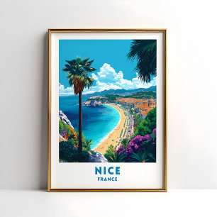 Poster Cartaz de Viagem de Nice França Arte de Parede
