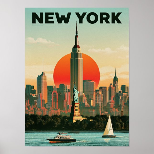 Poster Cartaz de Viagem de Nova York (Frente)