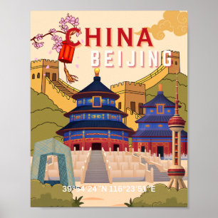 Poster Cartaz de Viagem de Pequim China Arte de Parede