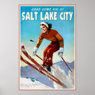 Poster Cartaz de Viagem de Salt Lake City Utah Marilyn Mo