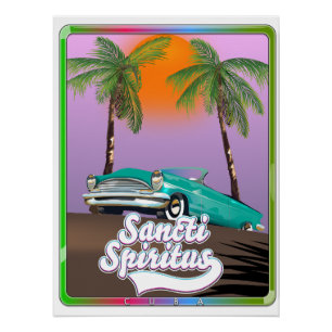 Pôster cartaz de viagem de Sancti Spiritus, Cuba.