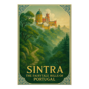 Pôster Cartaz de Viagem de Sintra, Portugal