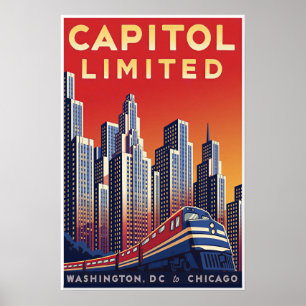 Poster Cartaz de viagem de trem