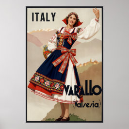 Poster Cartaz de viagem de Varallo, Itália.  
