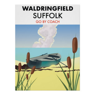 Pôster Cartaz de viagem de Waldringfield Suffolk.