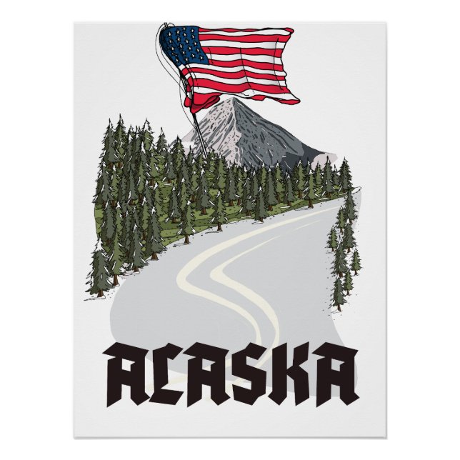 Pôster Cartaz de Viagem do Alasca (Frente)
