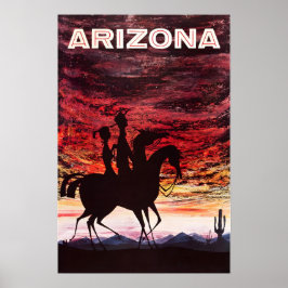 Poster Cartaz de Viagem do Arizona Deserto Pôr do Sol Art