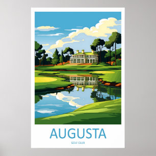 Poster Cartaz de Viagem do Augusta Golf Club Esqui Vintag