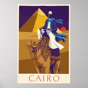 Poster cartaz de viagem do Cairo, Egito