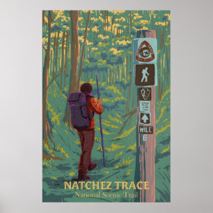 Poster Cartaz de Viagem do Caminho Cênico Nacional Natche
