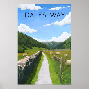 Poster Cartaz de Viagem do Caminho Pedestre Dales Way