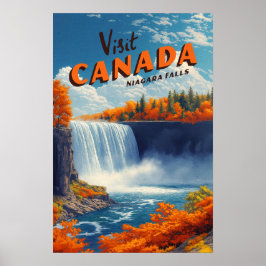 Poster Cartaz de Viagem do Canadá Niagara Falls