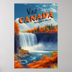 Poster Cartaz de Viagem do Canadá Niagara Falls
