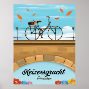 Poster Cartaz de viagem do Canal Keizersgracht Amsterdam