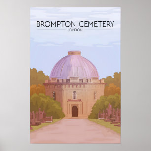 Poster Cartaz de Viagem do Cemitério Brompton Londres