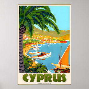 Poster Cartaz de Viagem do Chipre Médio Oriente Mediterrâ