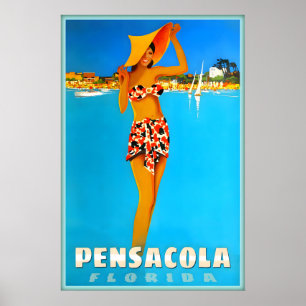 Poster Cartaz de Viagem do Condado de Escambia, Pensacola
