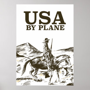 Poster Cartaz de viagem do cowboy dos EUA