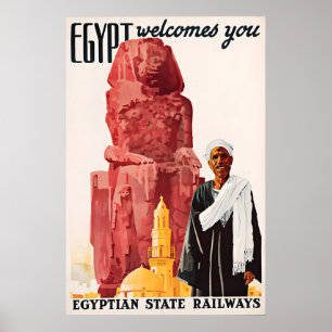 Poster Cartaz de Viagem do Egito Antigo Estado Egípcio