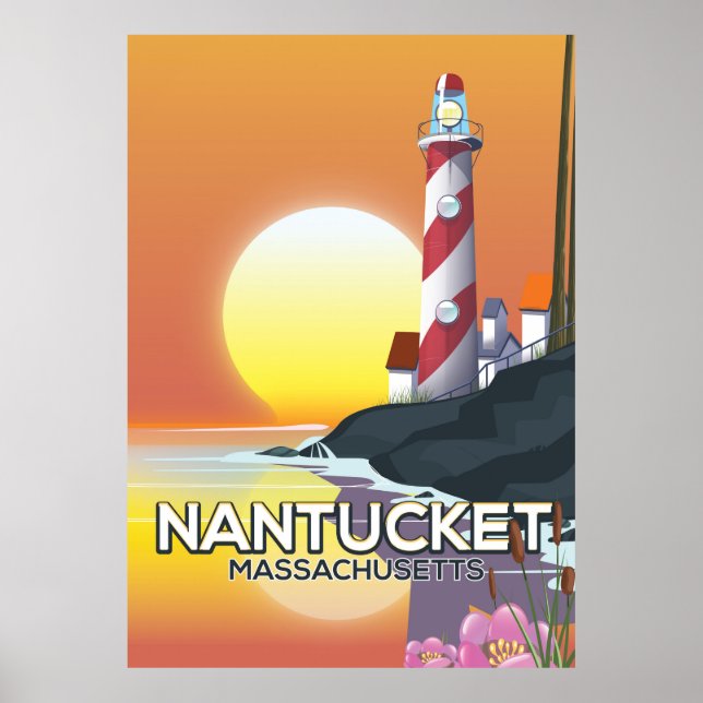 Pôster cartaz de viagem do farol de Nantucket Massachuset (Frente)