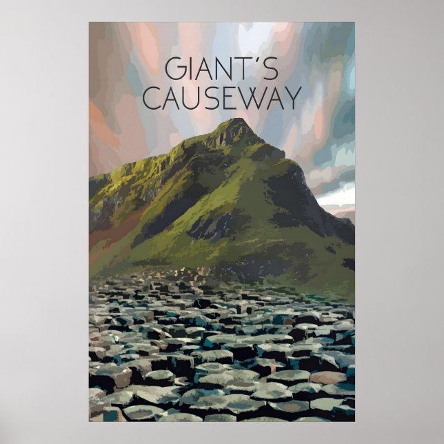 Poster Cartaz de Viagem do Giants Causeway (Frente)