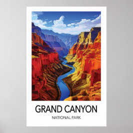 Poster Cartaz de Viagem do Grand Canyon Arte do Parque Na