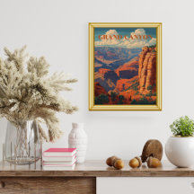 Cartaz de Viagem do Grand Canyon Vintage Legal Ret