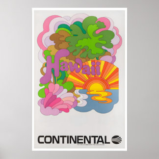Poster Cartaz de Viagem do Havaí Arte Havaiana Continenta