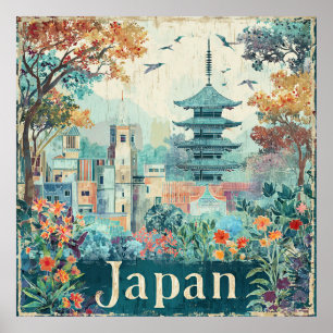 Poster Cartaz de viagem do Japão