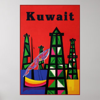 Poster cartaz de viagem do Kuwait