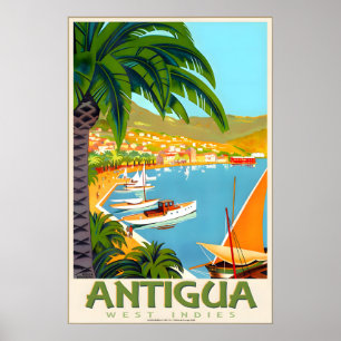 Poster Cartaz de Viagem do Mar do Caribe das Índias Ocide