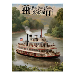 Pôster Cartaz de Viagem do Mississippi EUA